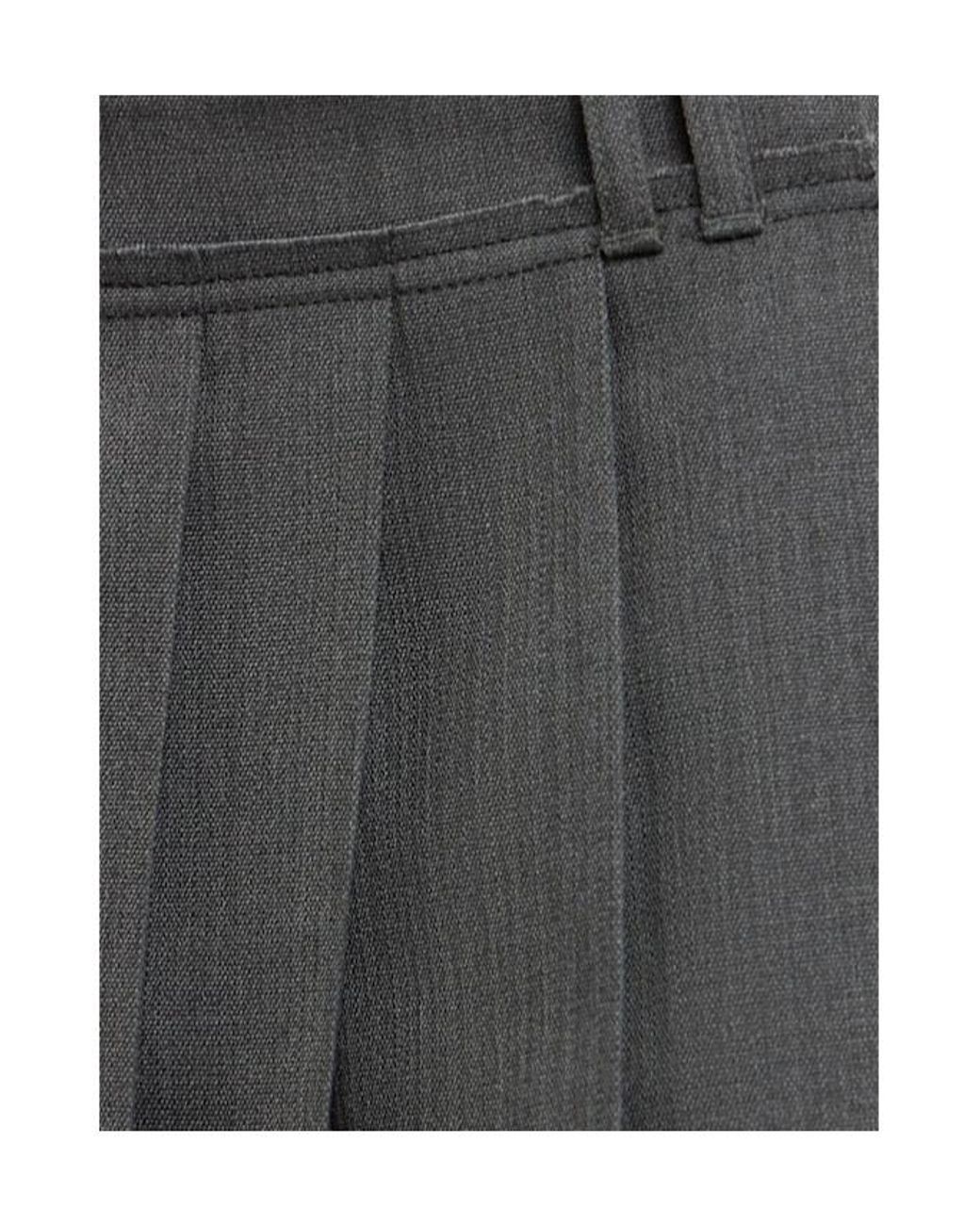 Acne Blue Pleated Wool Blend Mini Skirt
