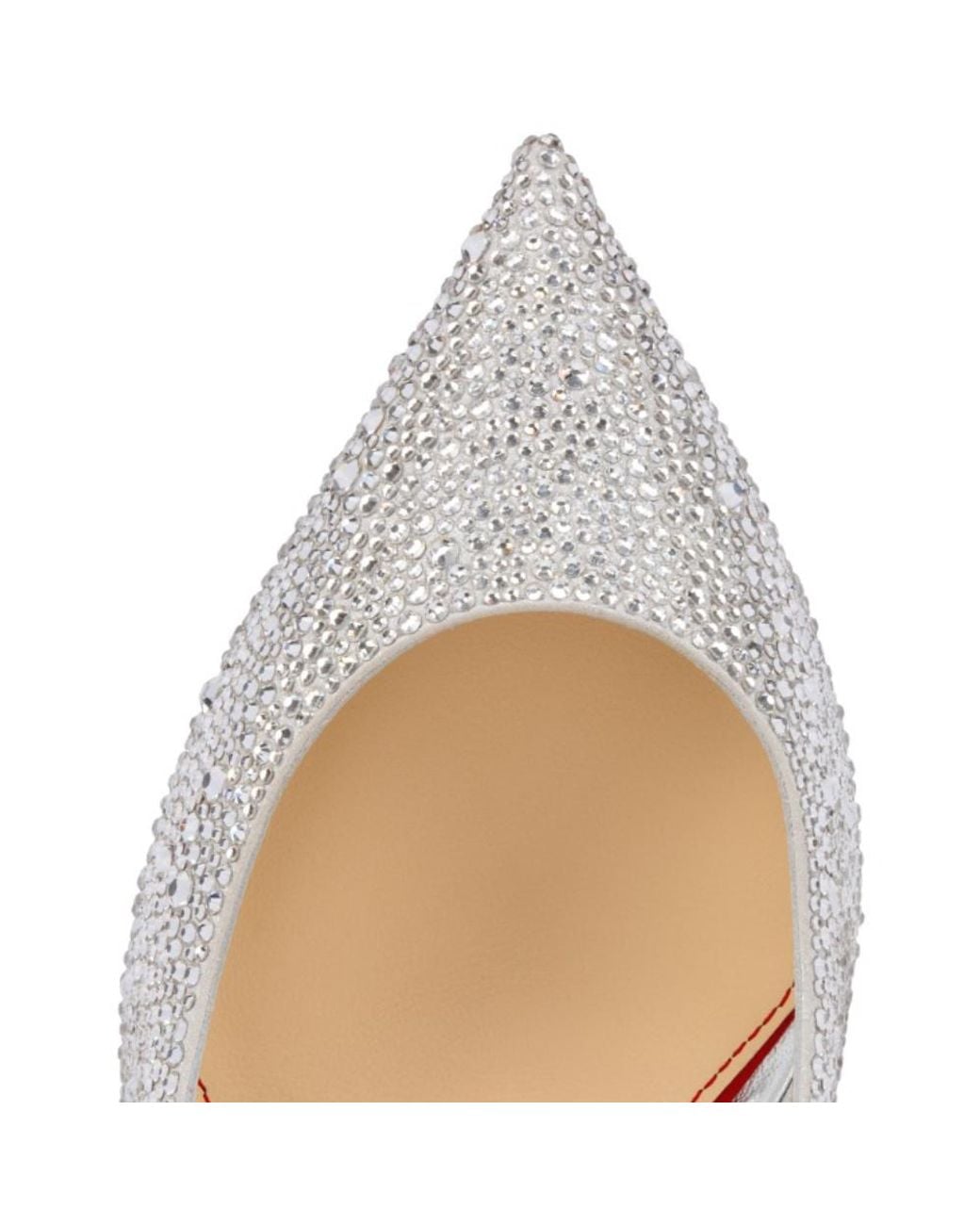 Christian Louboutin White La Pigalle Strass 100 Mm Pumps