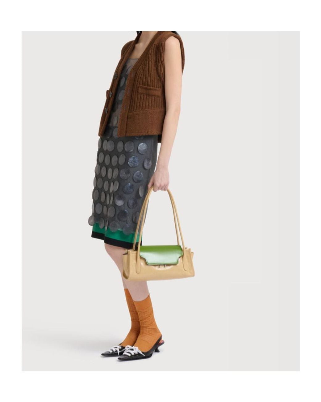 Marni Green Trunkette East-West Shoulder Bag