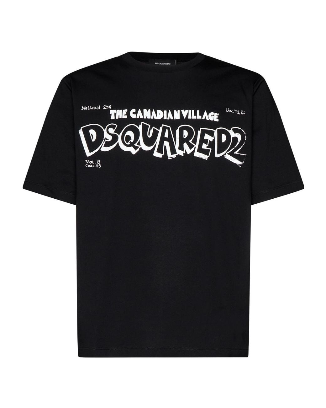 DSquared² Black Logo Printed Crewneck T-Shirt for men