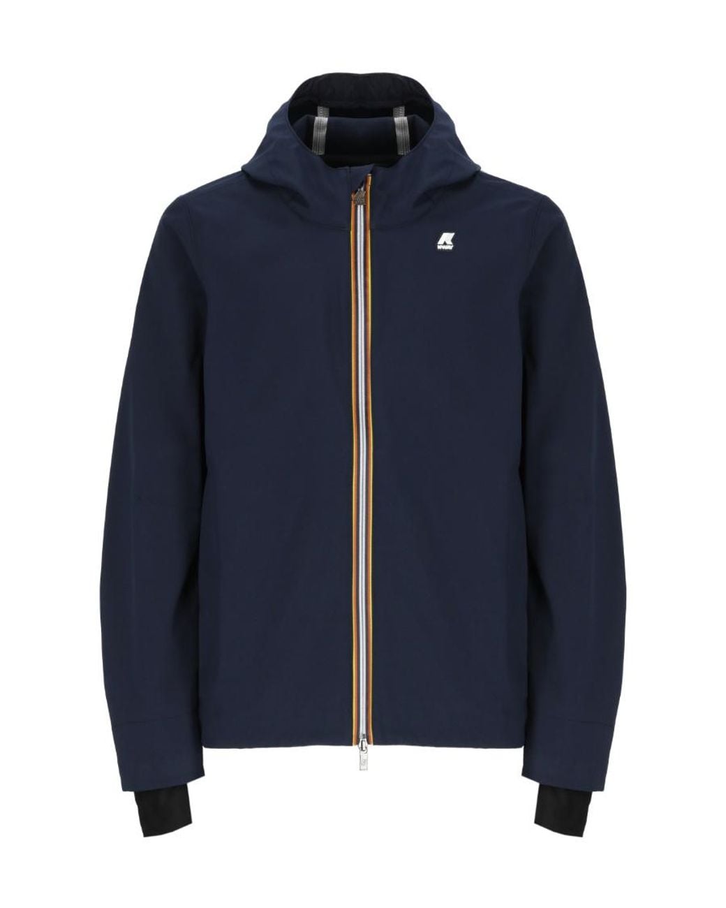 K-Way Blue Hooded Long-Sleeved Casual Jacket for men