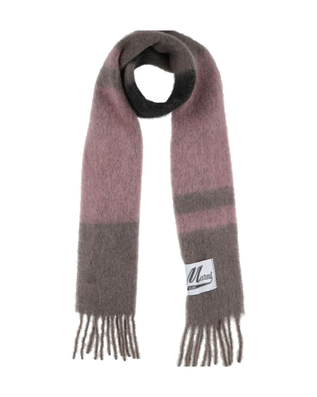 Marni Purple Striped Flannel Scarf