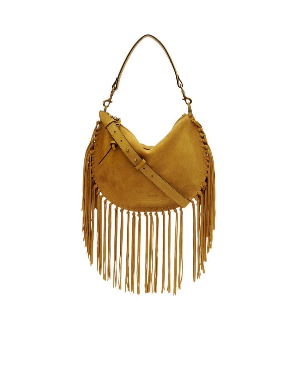 Isabel Marant Metallic Oskan Soft Zipped Bag Fringe