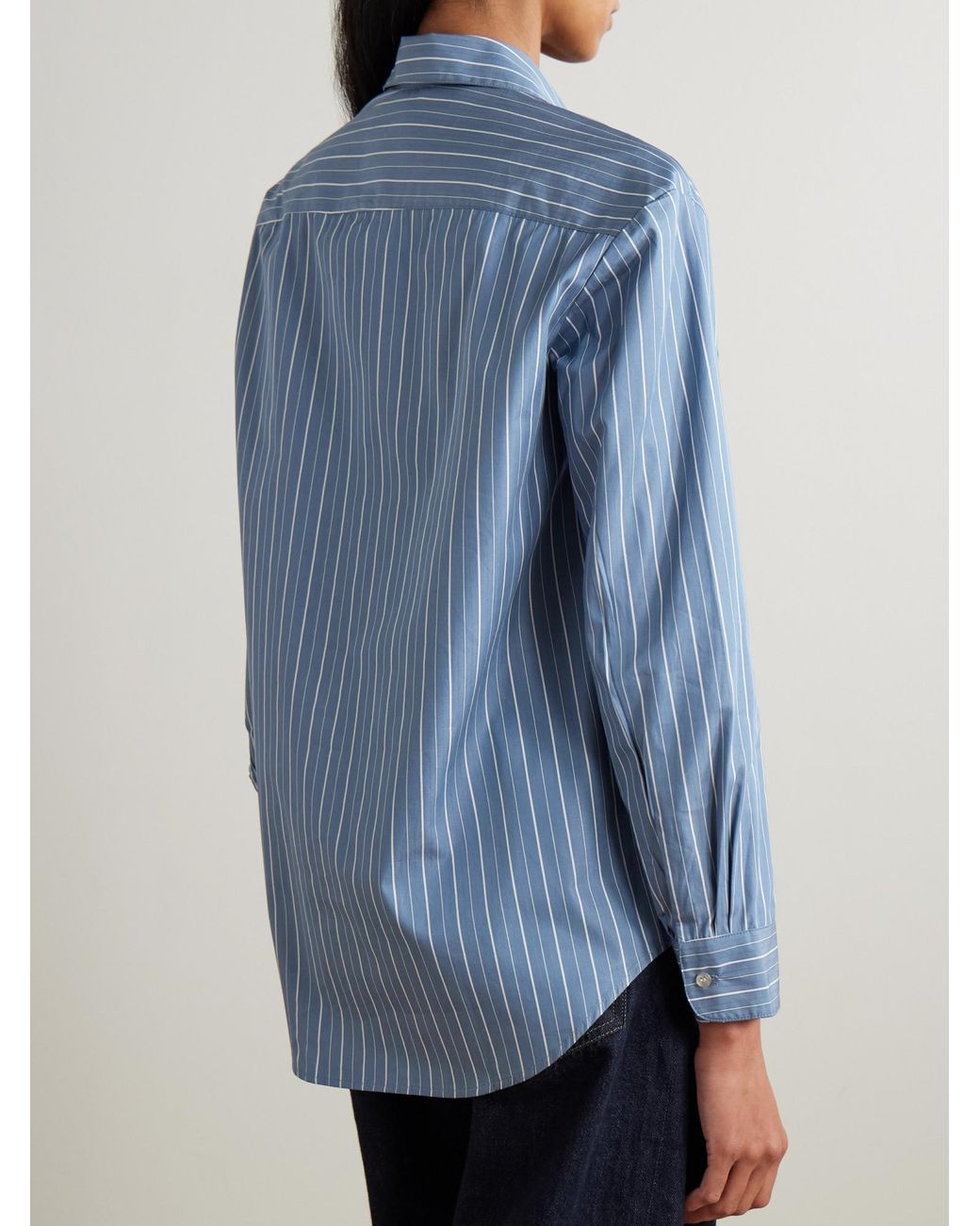 Leset Blue Striped Poplin Shirt