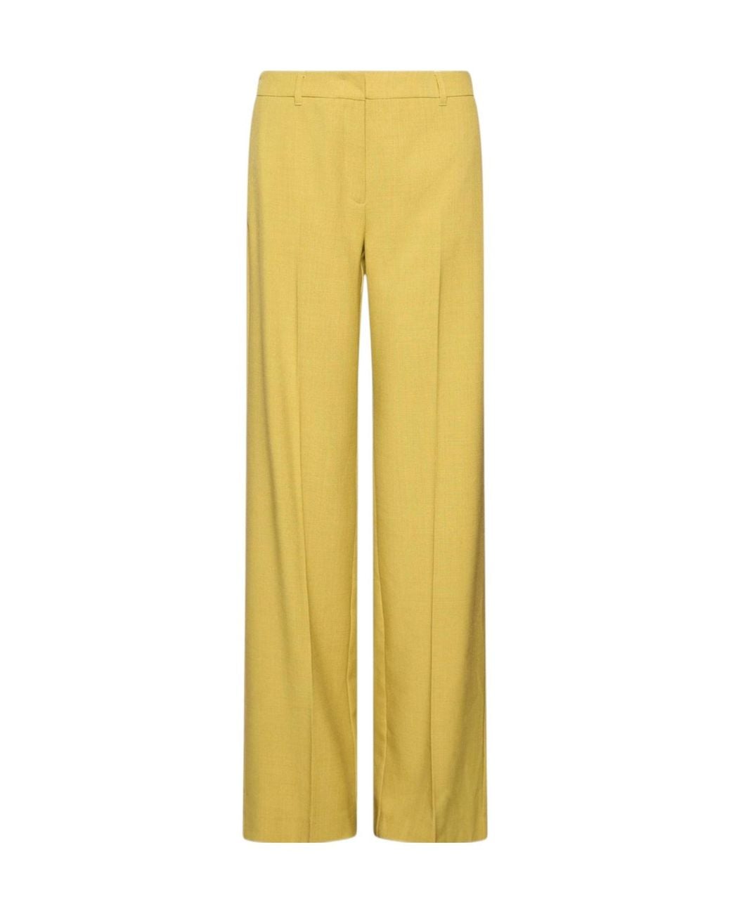 Marella Yellow Pleated Casual Trousers