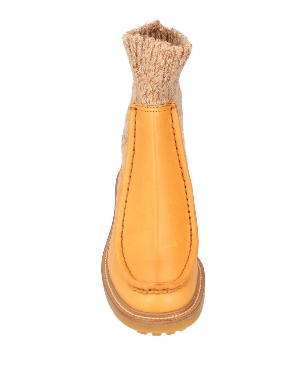 Chloé Orange Comfortable Multi-Color Round-Toe Ankle Boots