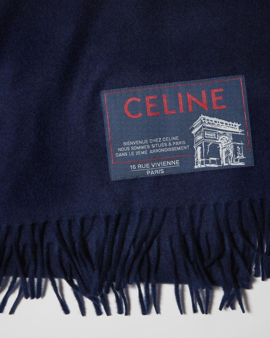 Céline Blue Cashmere Wool Scarf