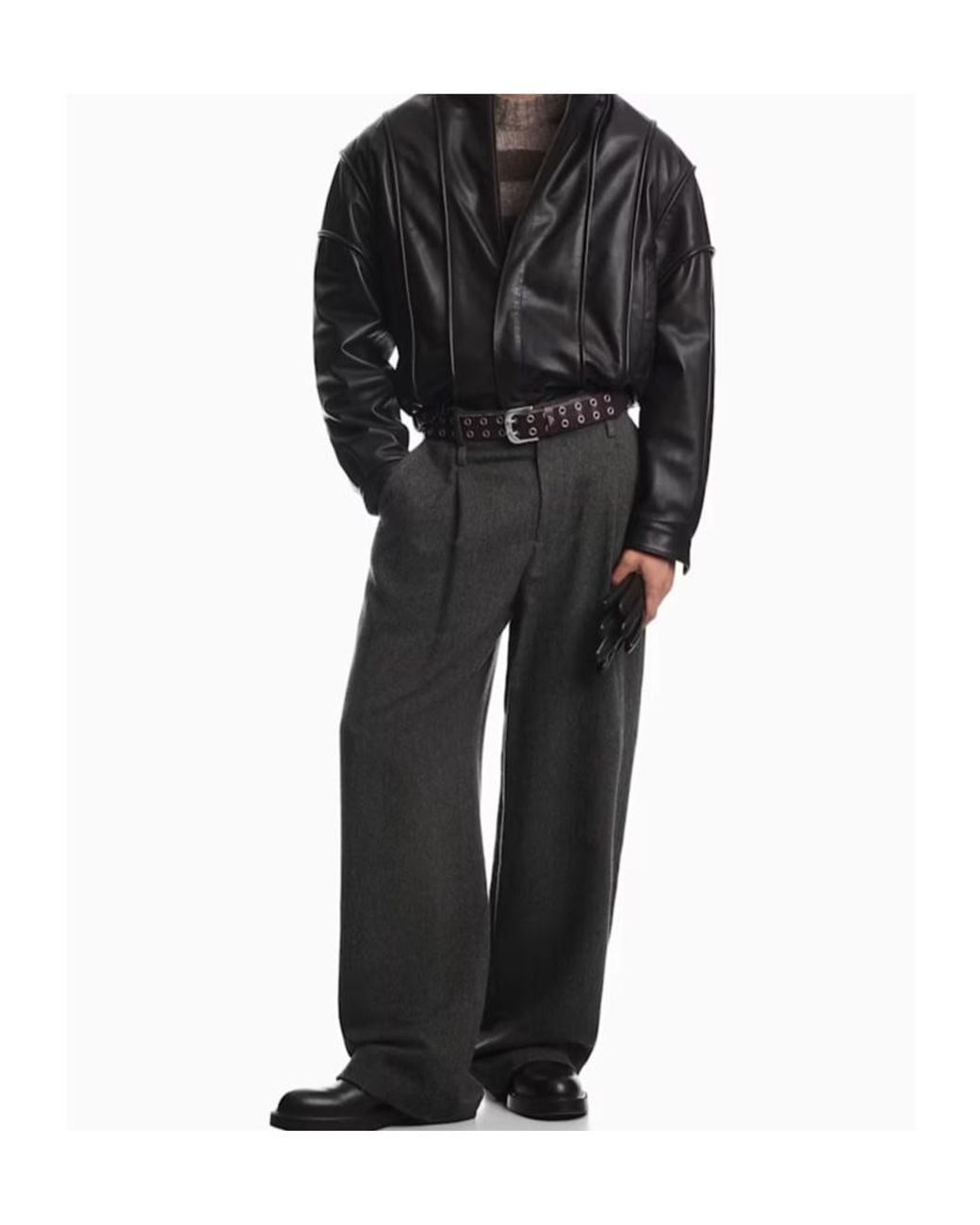 Emporio Armani Gray Tailored Trousers for men
