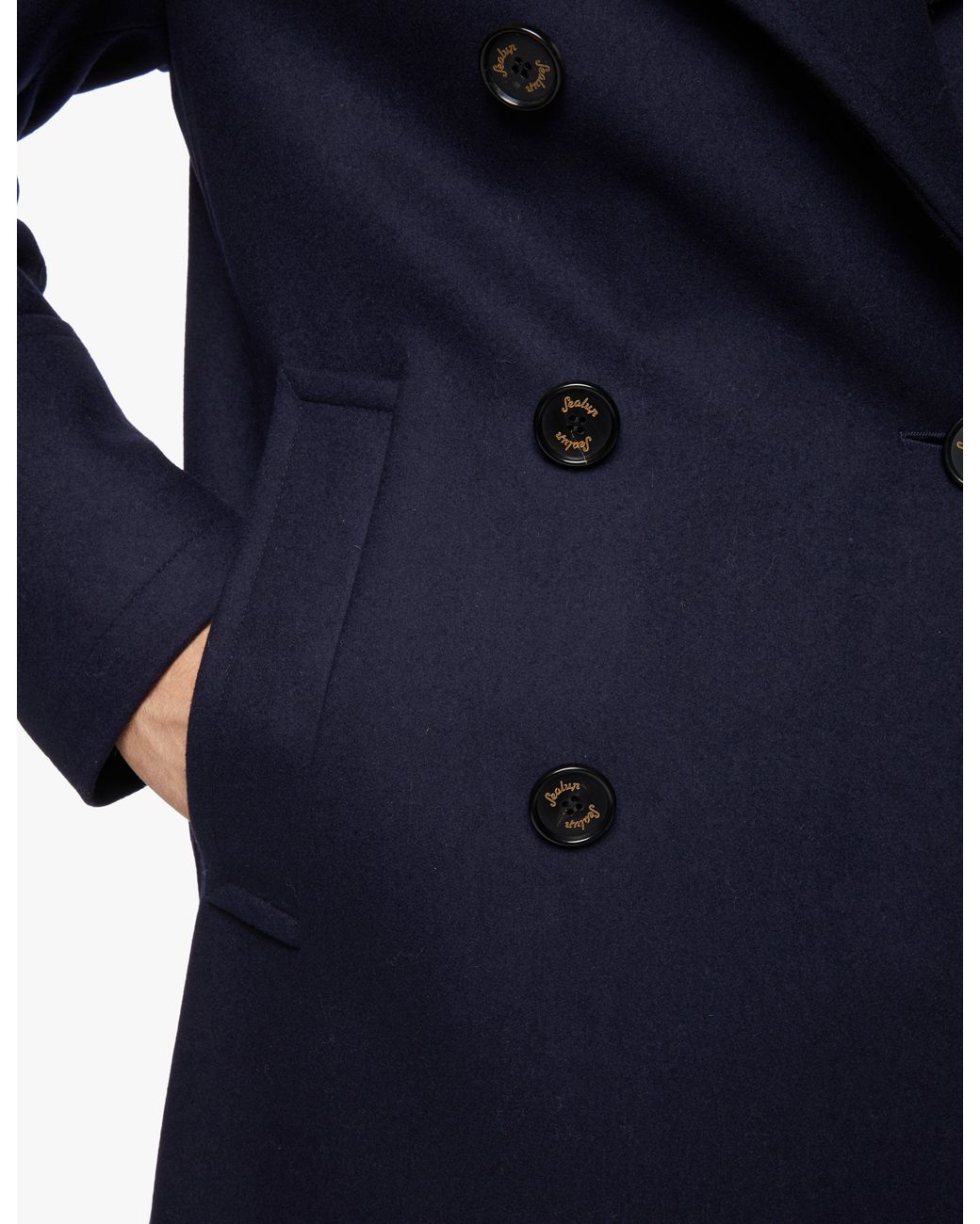 Sealup Blue Genova Wool Pea Coat for men