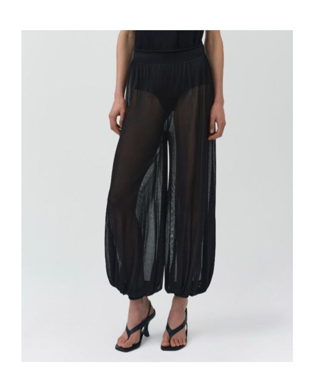 Jonathan Simkhai Black Elasticated Waistband Cuffed Trousers