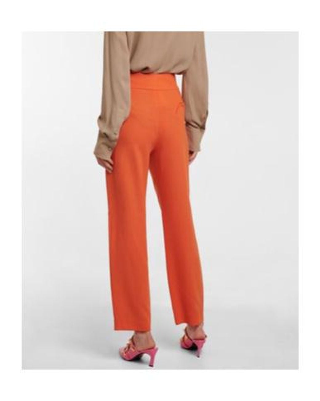 Blazé Milano Orange High-Waisted Casual Pants