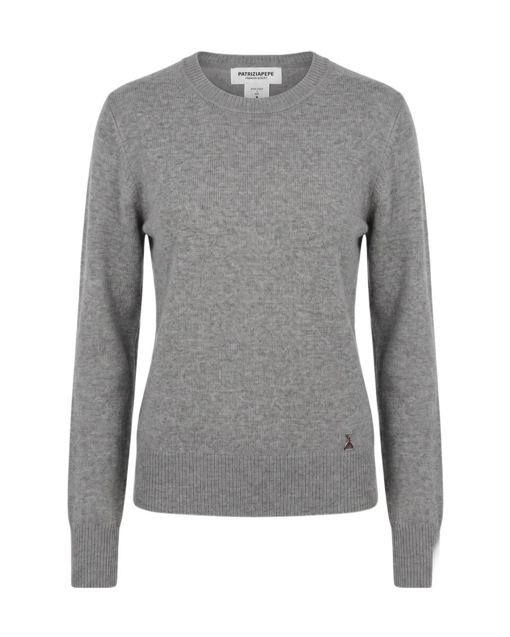 Patrizia Pepe Gray Long Sleeved Crewneck Jumper