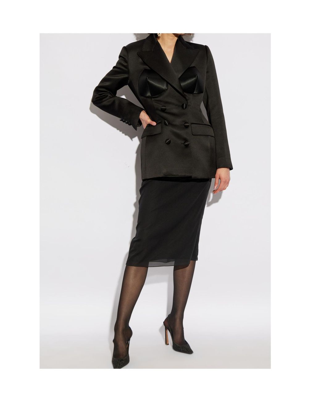 Dolce & Gabbana Black Double-Breasted Duchess Jacket
