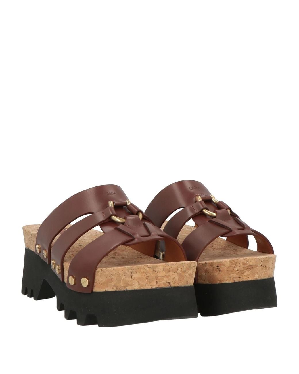Chloé Brown Leather Sandals
