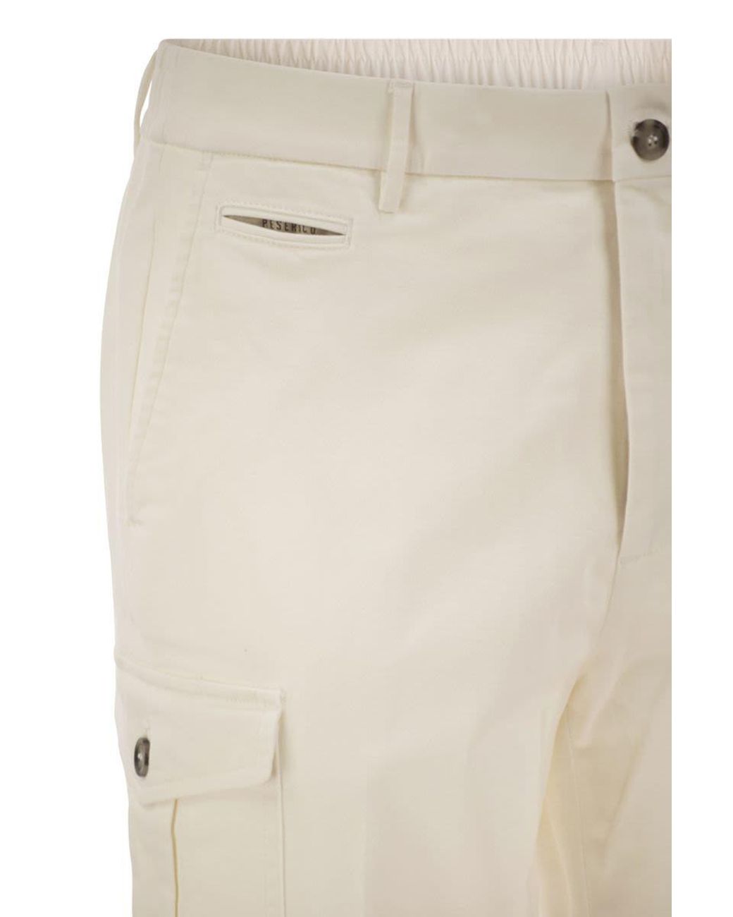 Peserico White Multi-Pocket Casual Trousers for men
