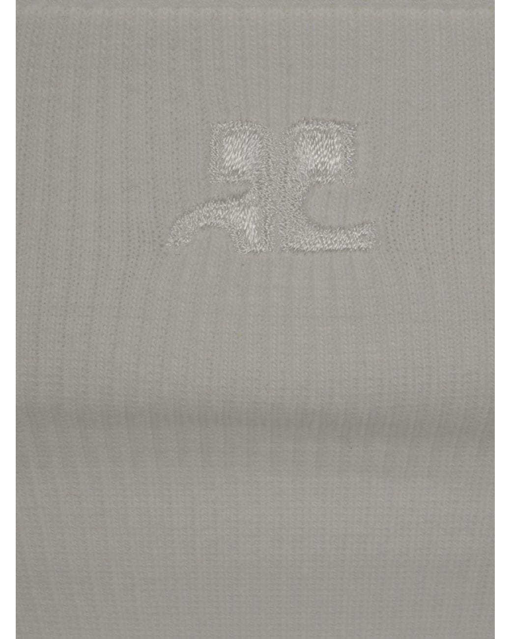 Courreges Gray Logo-Embroidered Tank Top