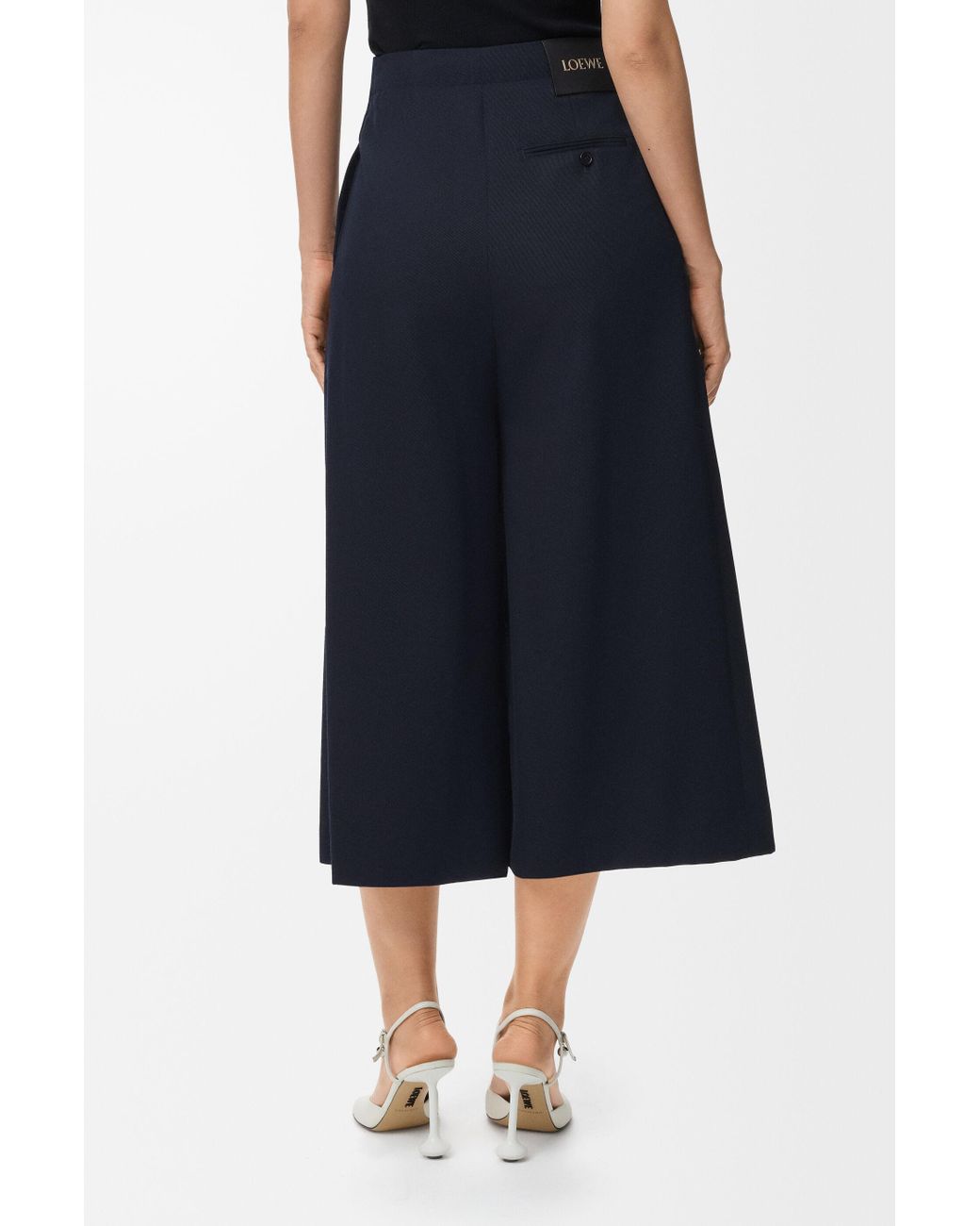 Loewe Blue Elastic Waist Cropped Trousers