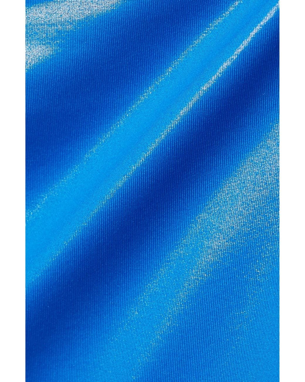 The Attico Blue Coated Halterneck Swimsuit