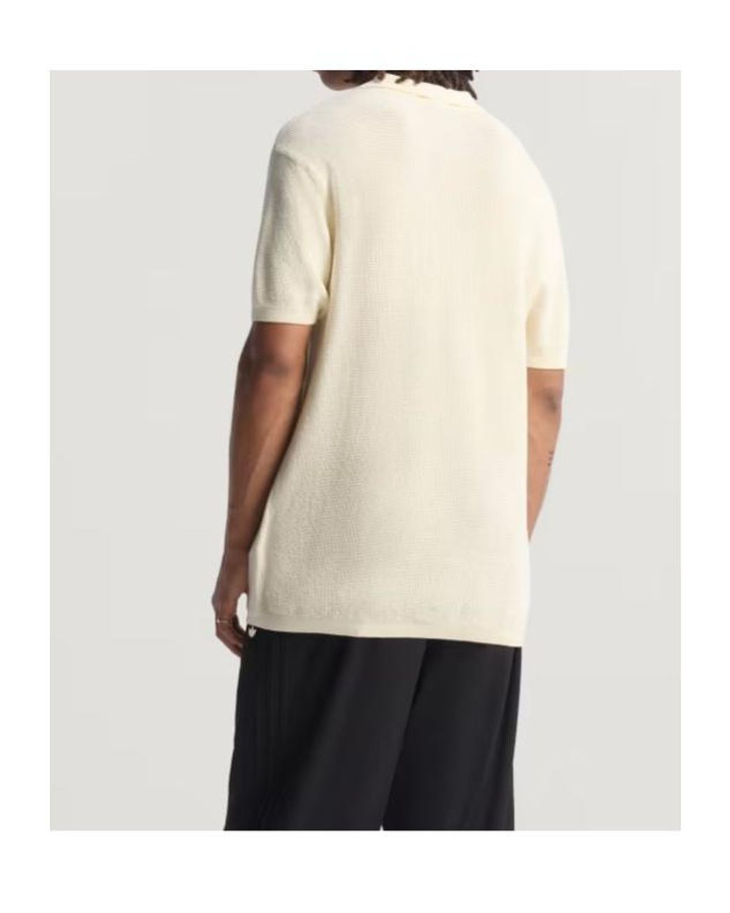 Adidas Originals White Logo-Plaque Polo Shirt for men