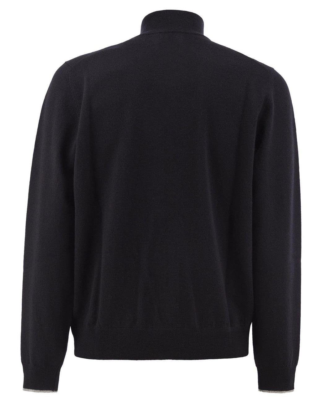 Peserico Blue Zip-Up Stand Collar Cardigan for men