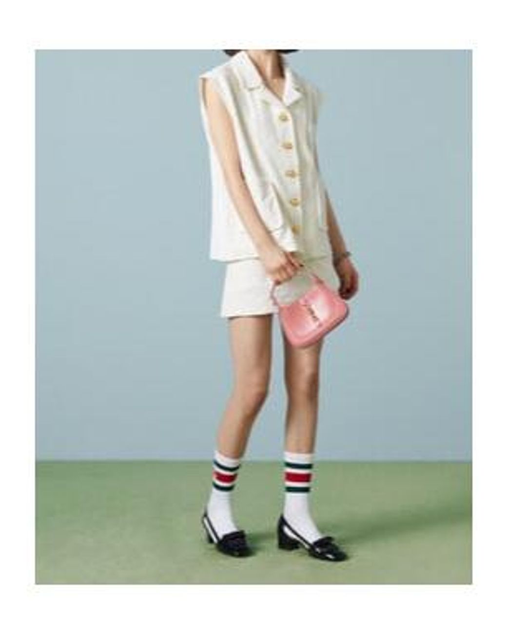 Gucci White Gg Cotton Jersey Gilet