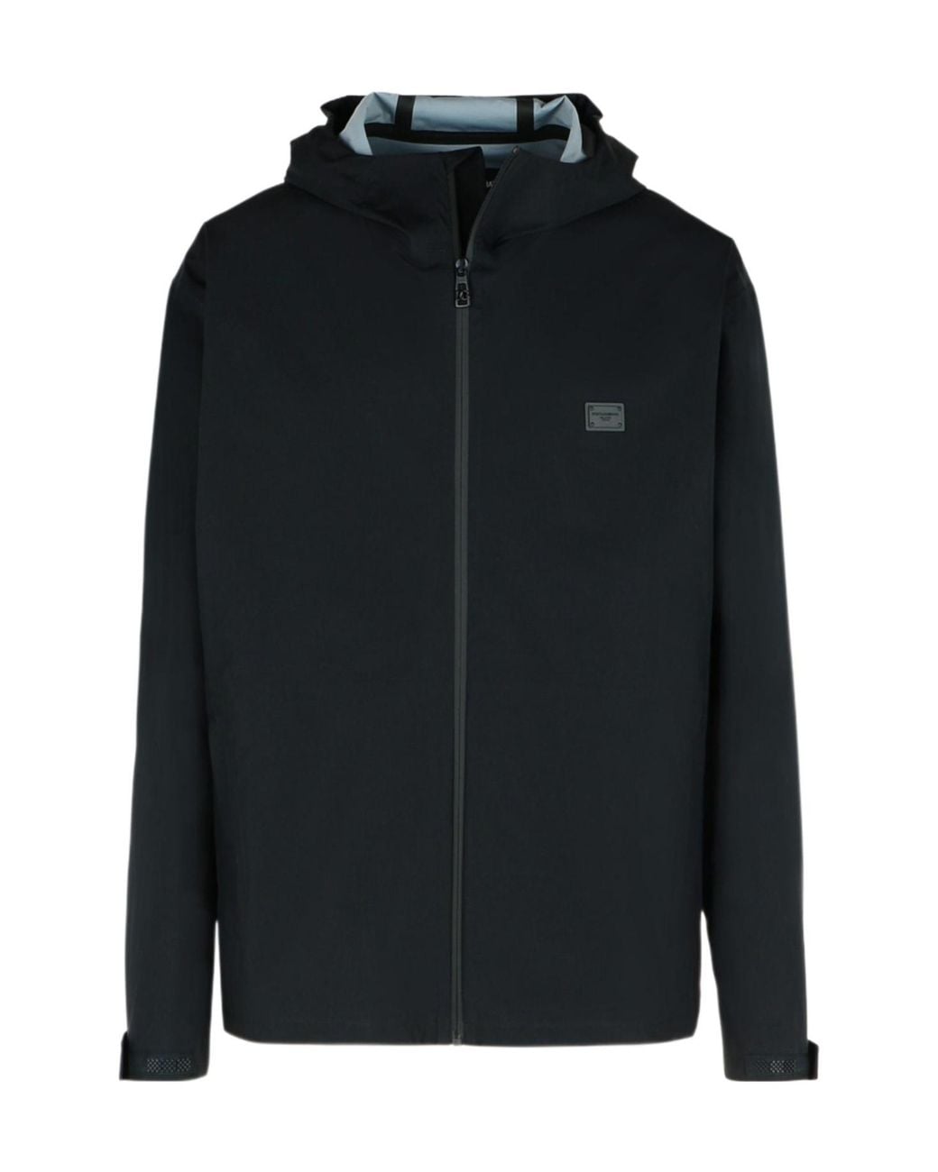 Dolce & Gabbana Black Logo Plaque Zipped Bomber Jacket for men