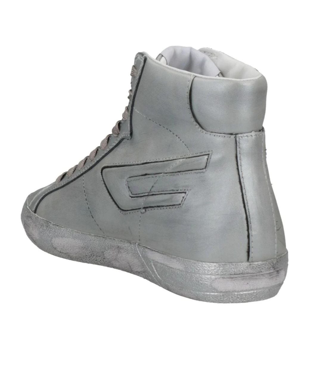 DIESEL White Metal High-Top Casual Shoes