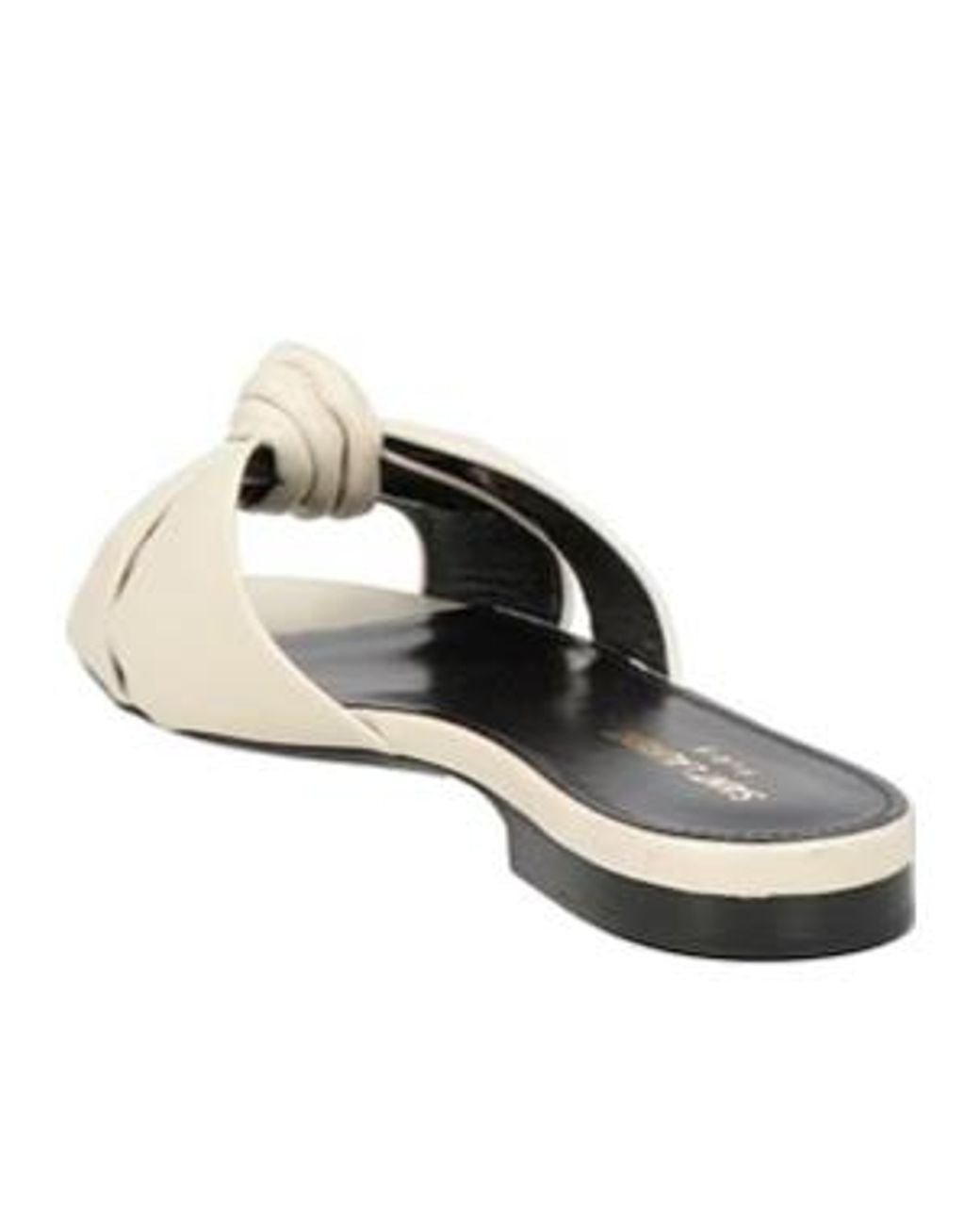 Saint Laurent White Minimalist Roundtoe Slippers