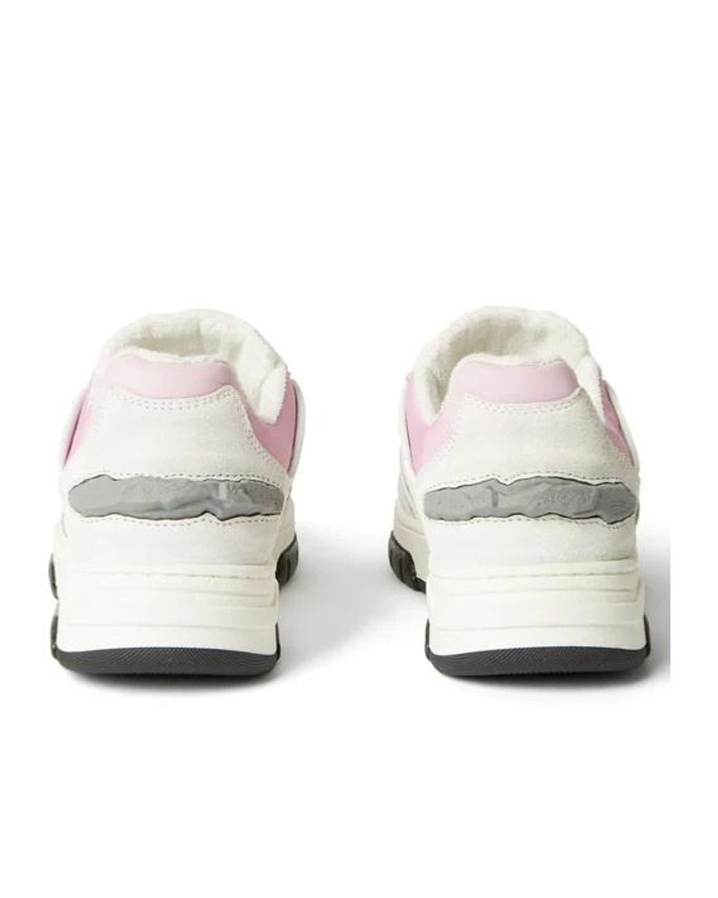 MSGM White Logo Printed Lace-Up Sneakers