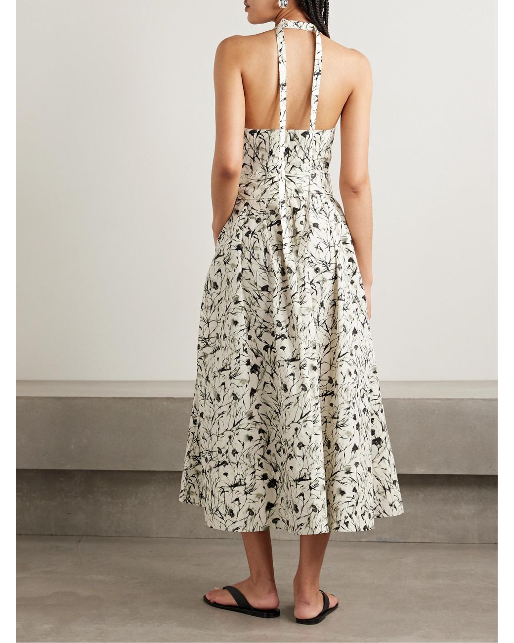 Proenza Schouler White Rhea Tie-Up Printed Dress