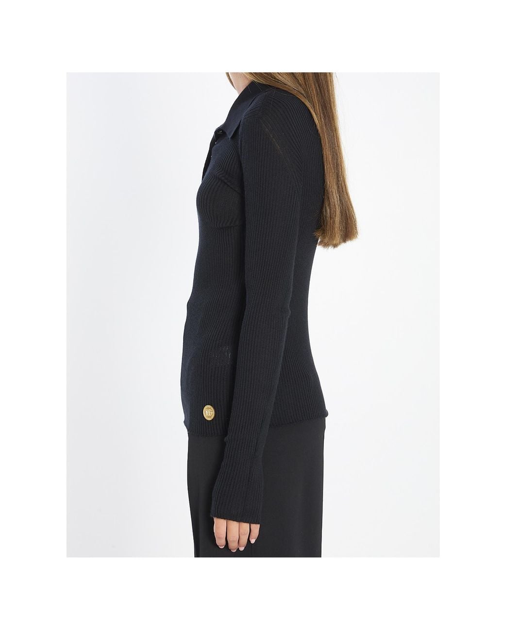 Dolce & Gabbana Black Long-Sleeved Polo Shirt
