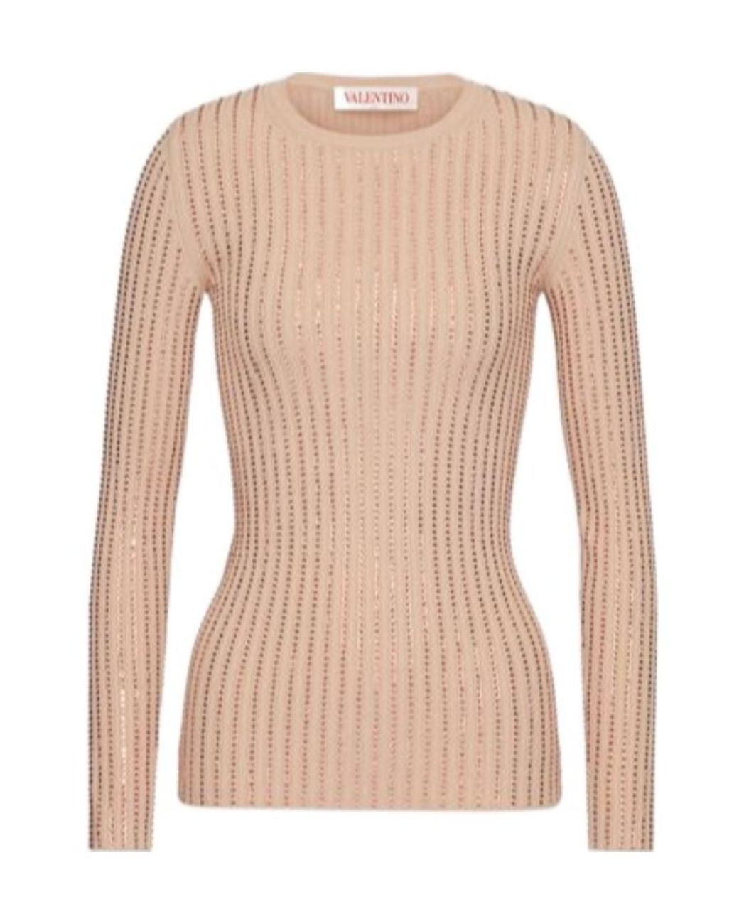 Valentino Pink Logo Round Neck Sweater