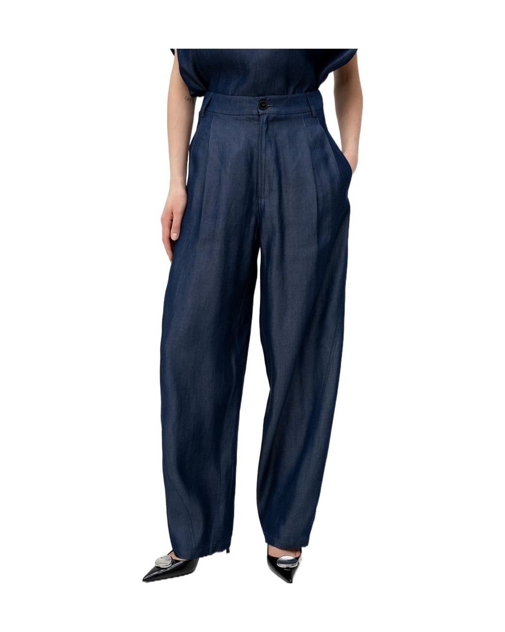 DARKPARK Blue Low Waist Wide Leg Pants