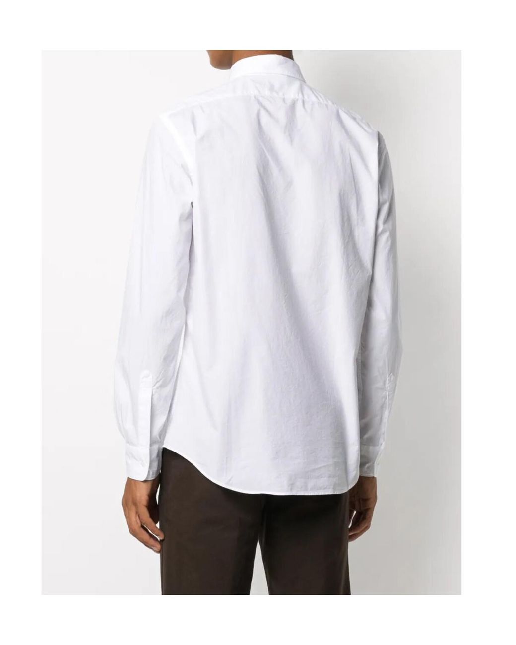 Aspesi White Buckle Long-Sleeved Shirt for men