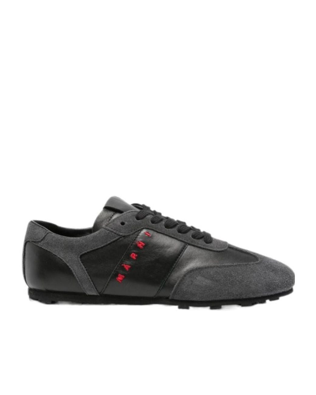 Marni Black Logo-Embroidered Panelled Sneakers