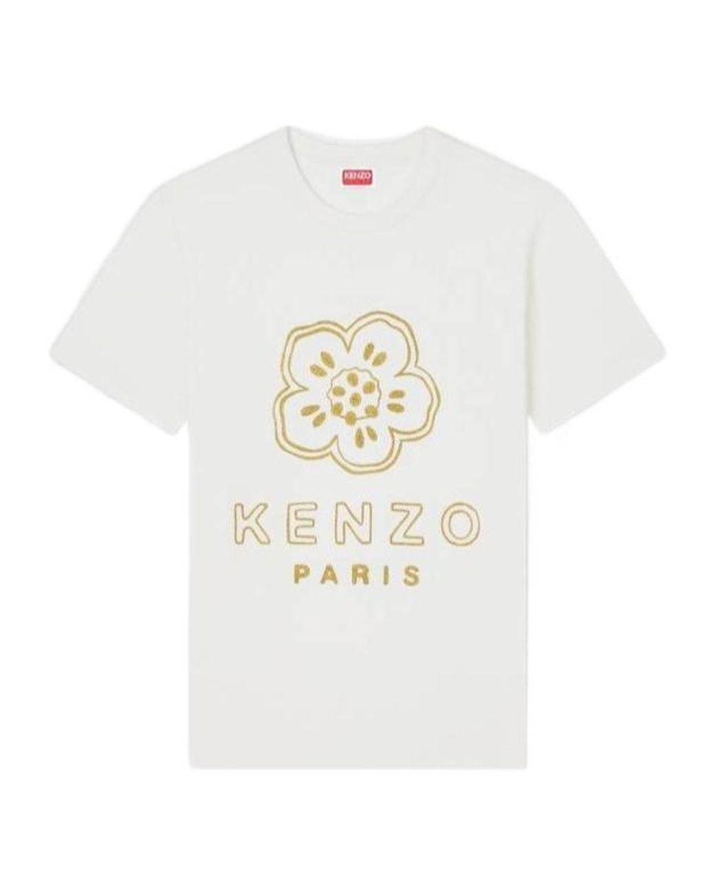 KENZO White 'Boke Flower' Embroidered Slim T-Shirt for men