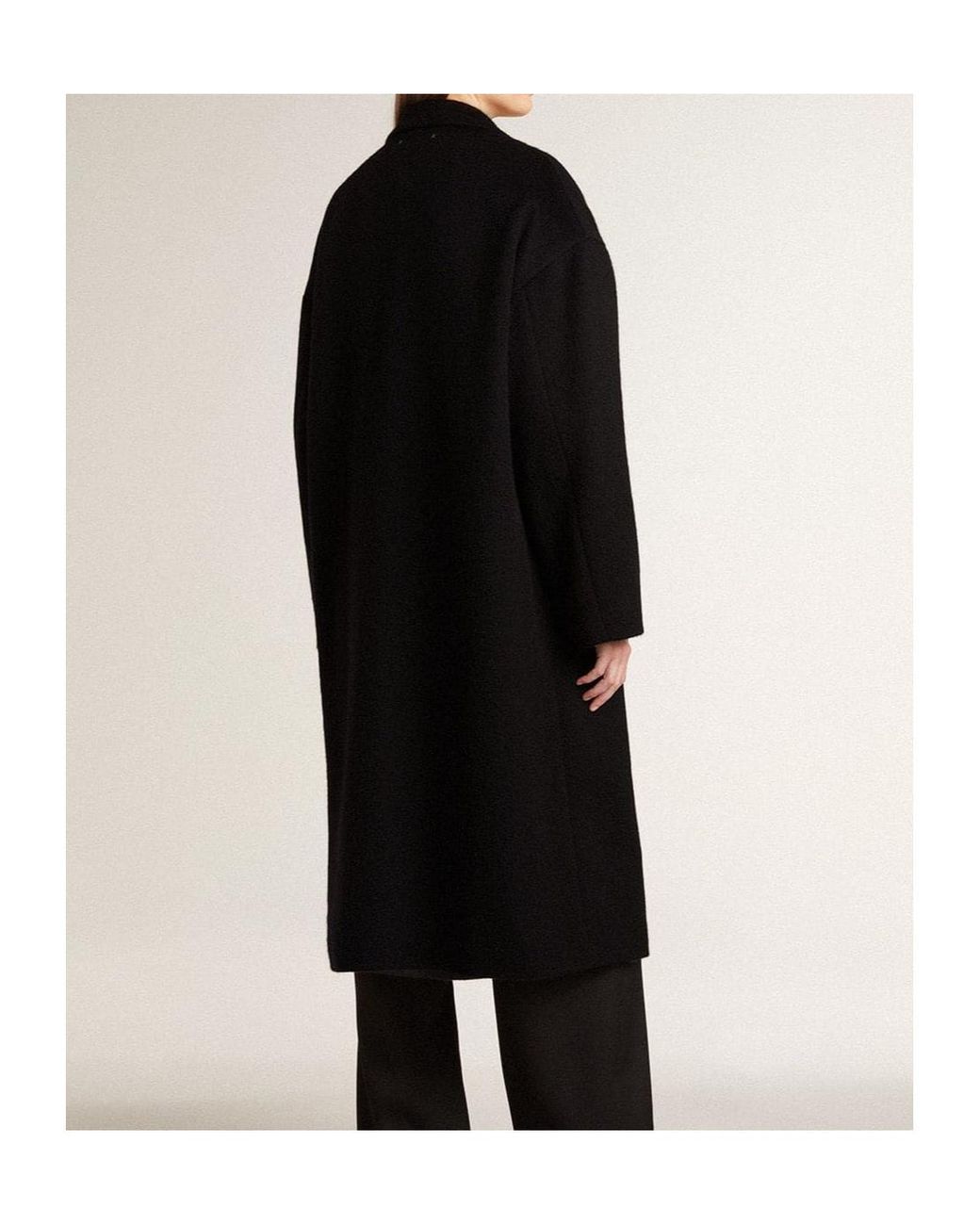 Golden Goose Deluxe Brand Black Single-Breasted Cocoon Coat