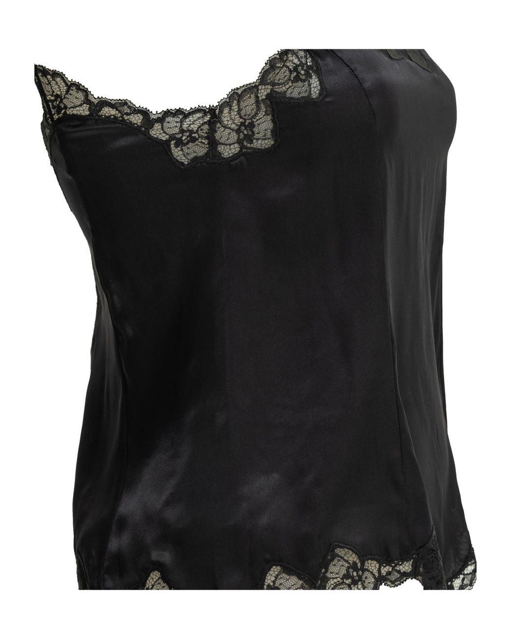 Isabel Marant Black Amael Lace-Trimmed Satin Camisole