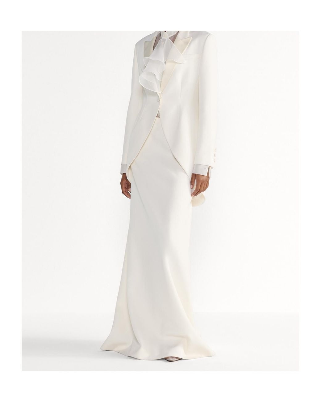 Dior White Long Flared Skirt