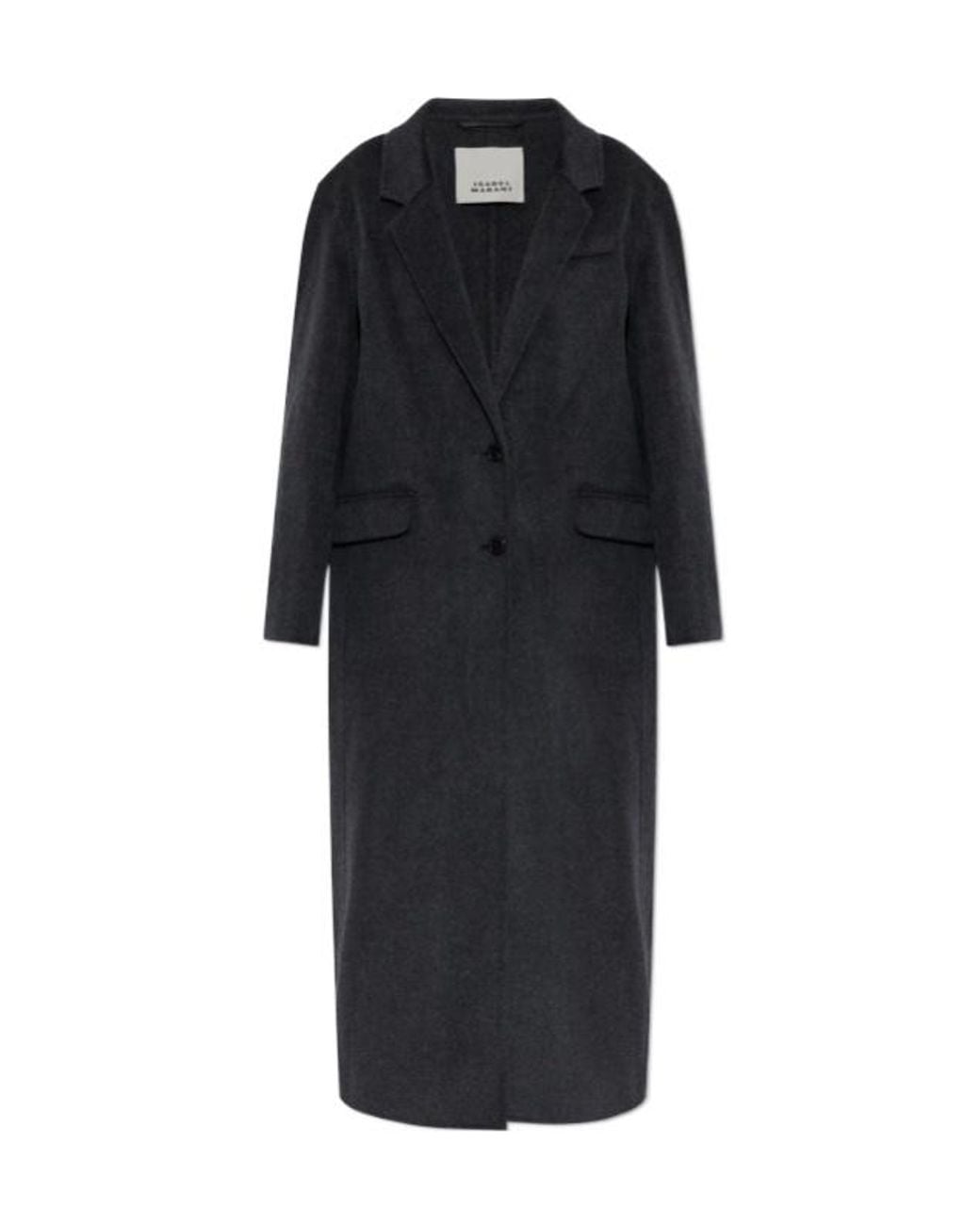 Isabel Marant Black Single-Breasted Long Coat