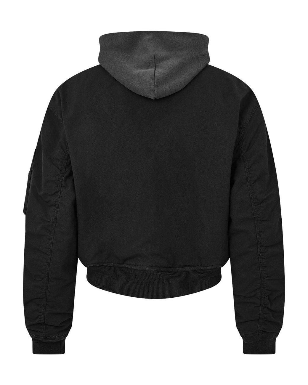 Balenciaga Black Hooded Bomber Jacket for men