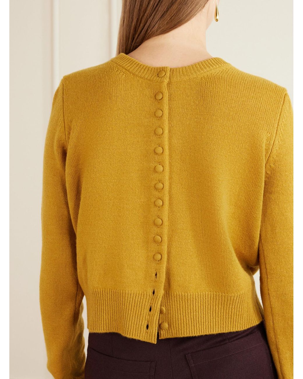 TOVE Yellow Wool And Cashmere-Blend Cardigan