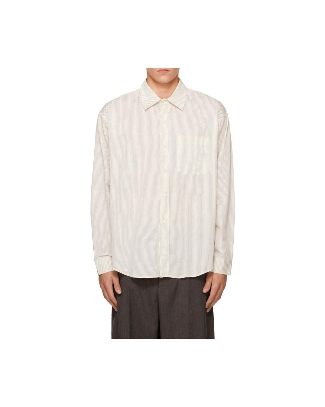 mfpen White Executive Striped Shirt for men