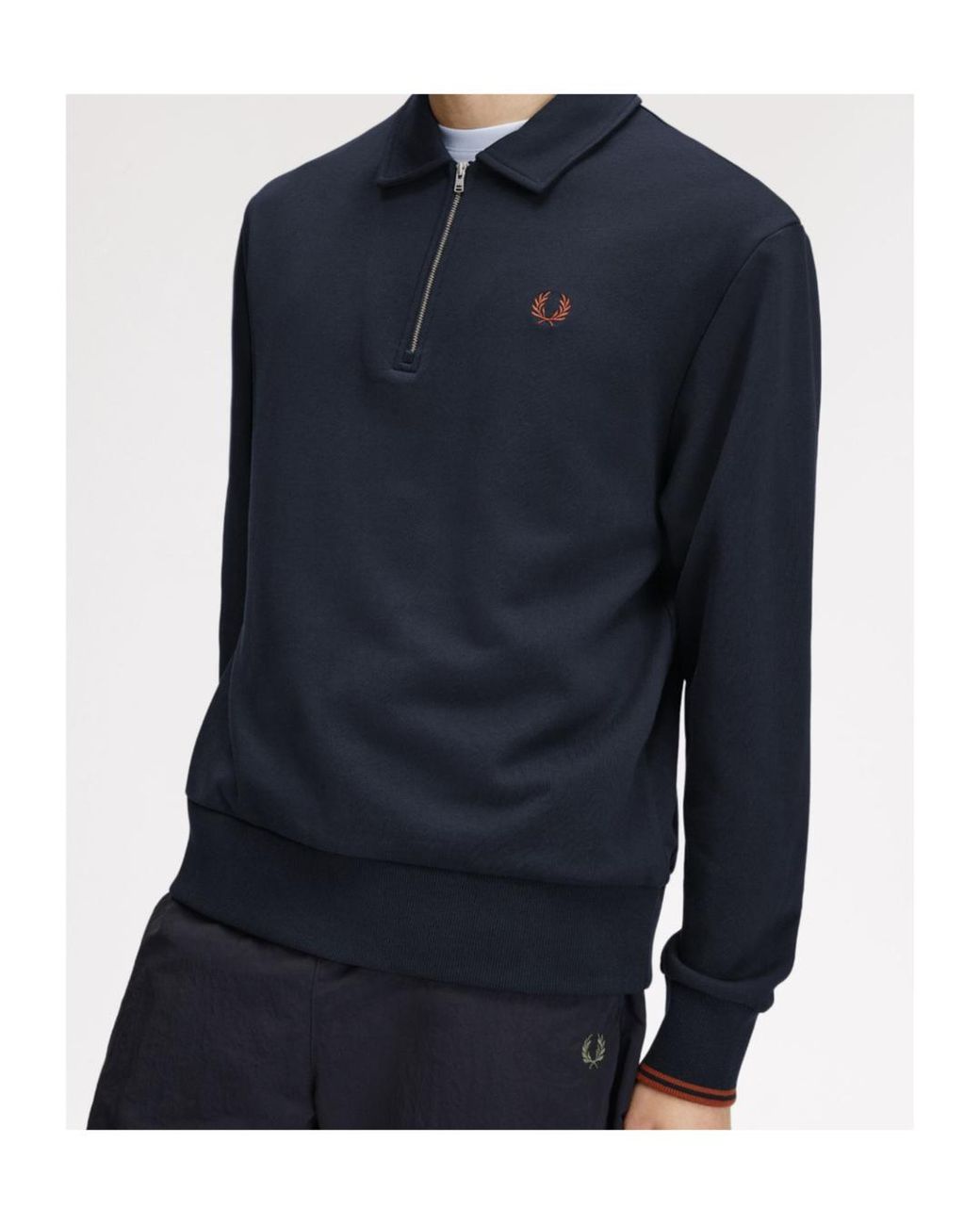 Fred Perry Blue 100% Cotton Sweatshirt for men