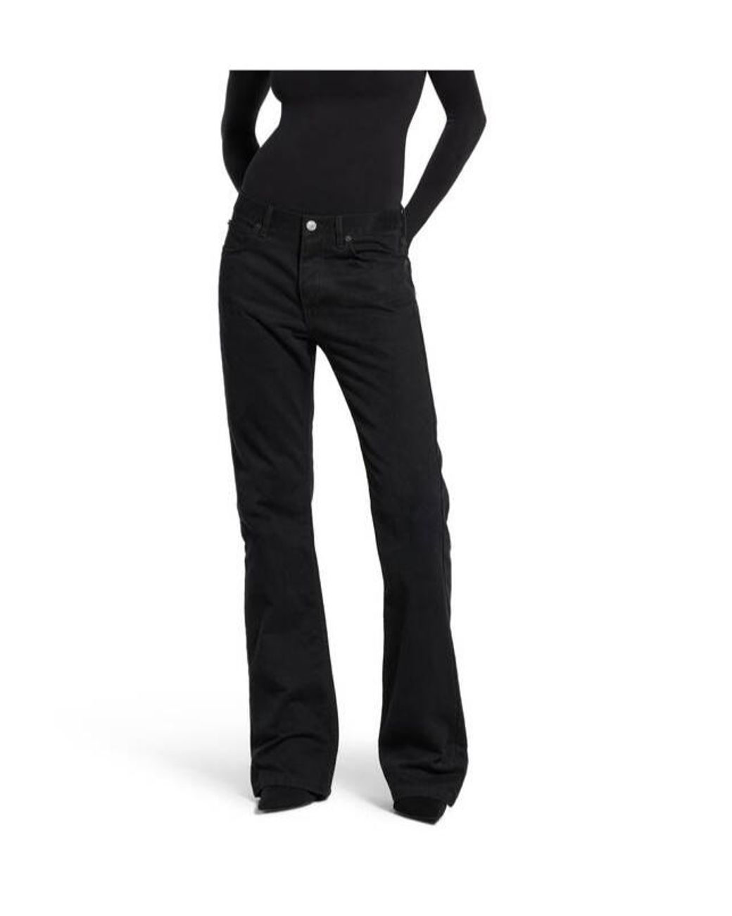 Balenciaga Black Mid-Waisted Straight-Leg Jeans