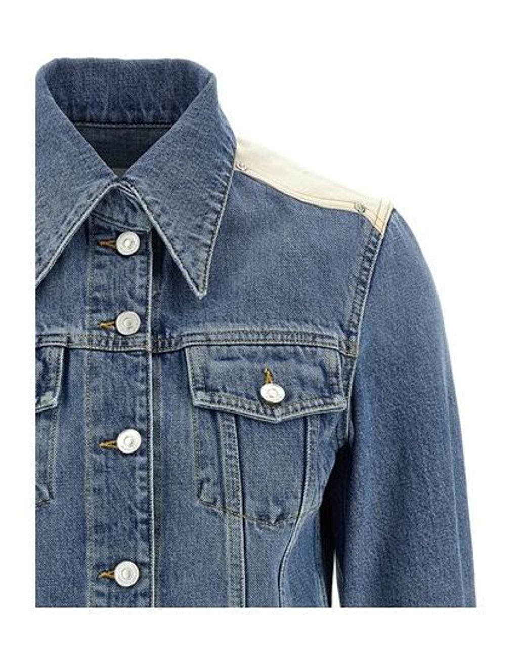 Givenchy Blue Collared Button-Up Denim Jacket