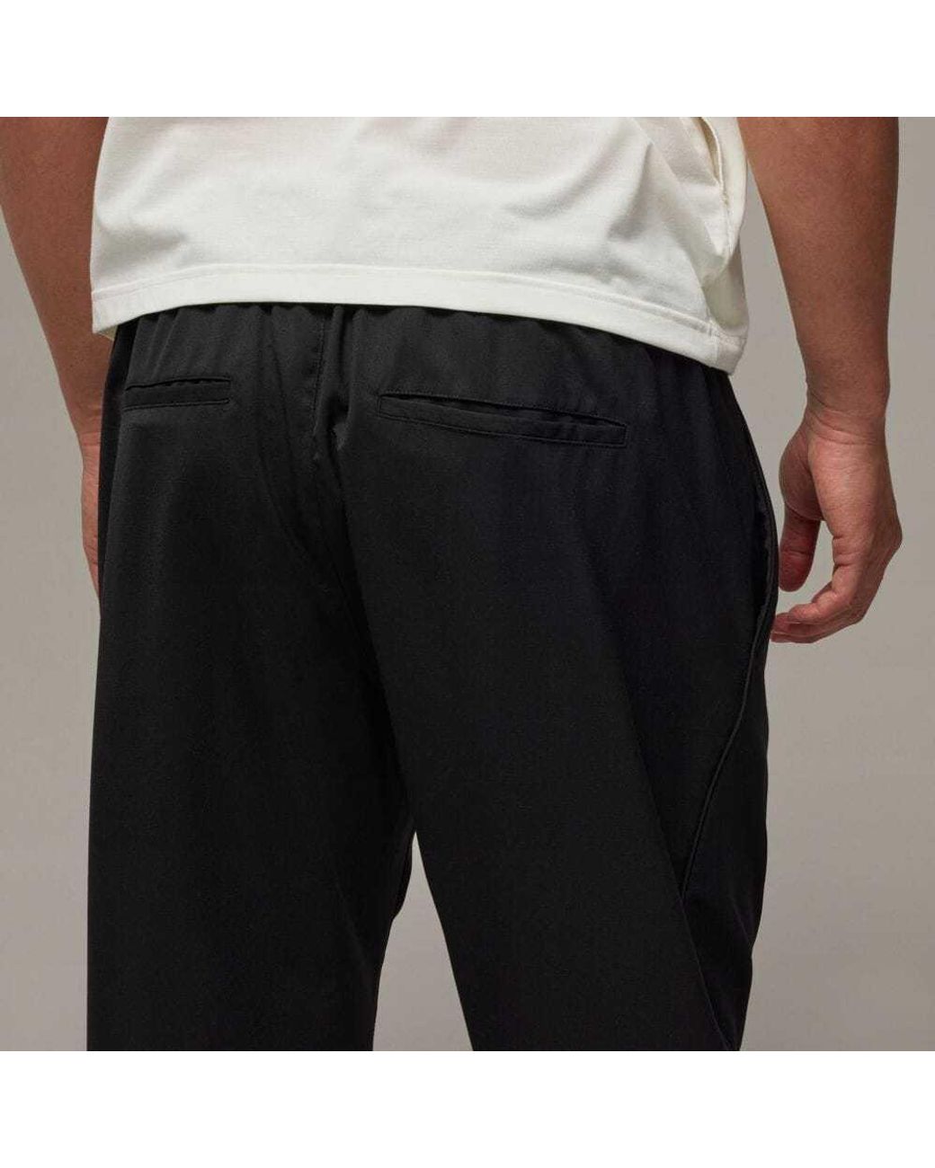 Y-3 Black Straight-Leg Drawstring Track Trousers for men