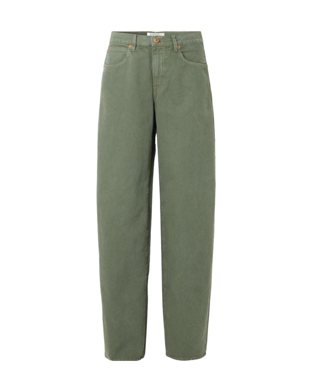 SLVRLAKE Denim Green High-Waisted Wide-Leg Jeans