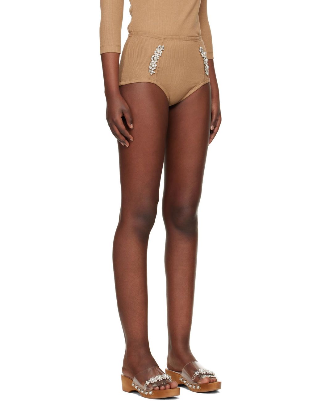 Simone Rocha Brown Sculpt Briefs