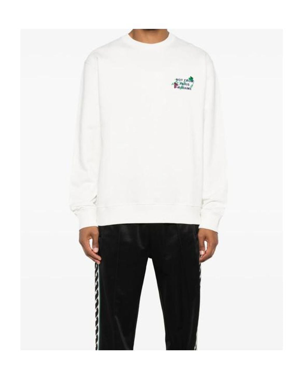 Drole de Monsieur White Drôle De Monsieur Long-Sleeved Crewneck Sweatshirt for men